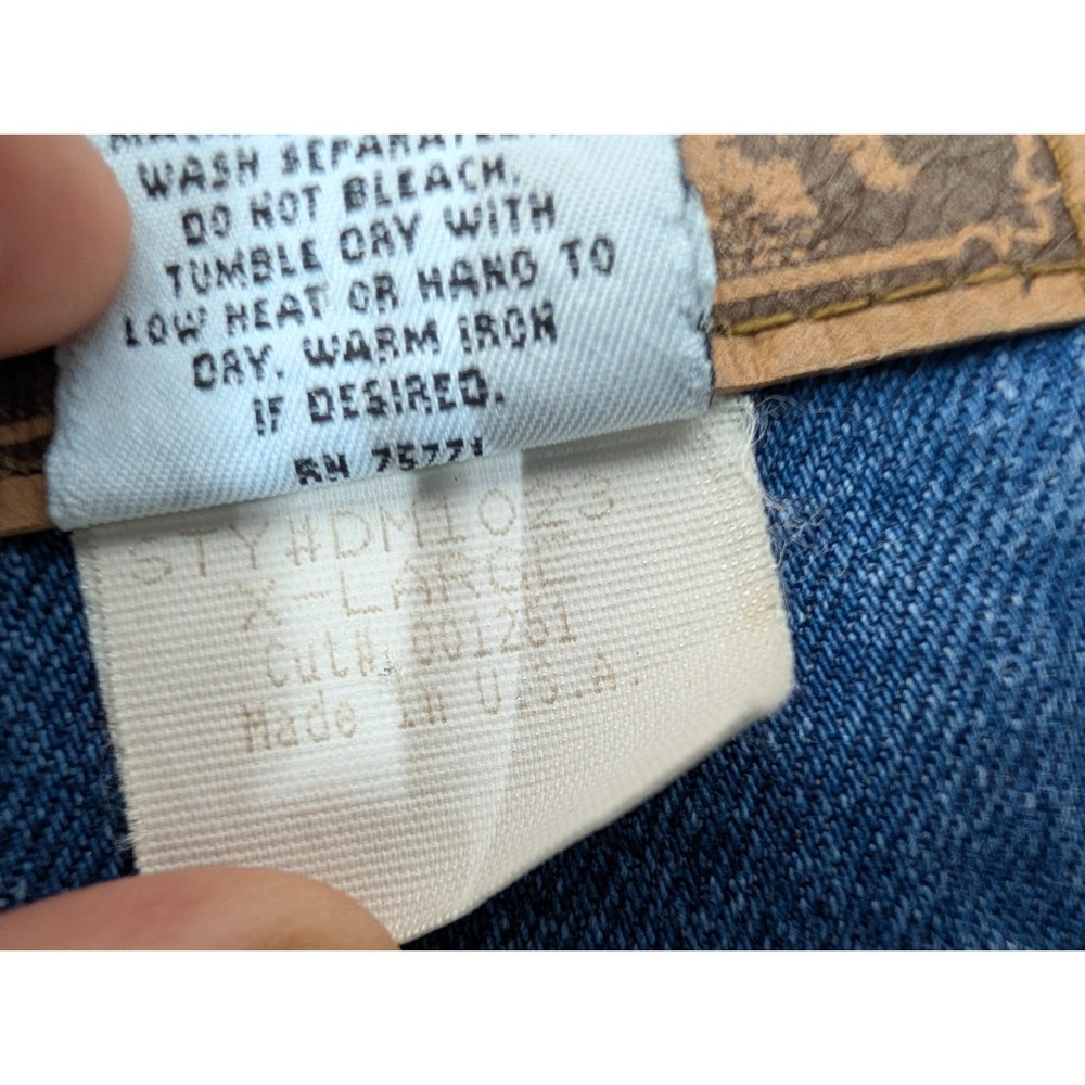 WIP Work in Progress Denim Vest Men's Size XL Barn Western Pockets 90s USA Made - Picture 9 of 11